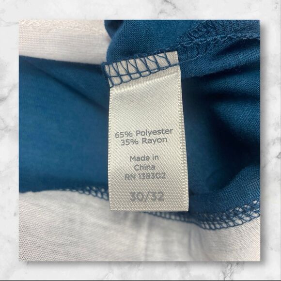 Avenue Your Tee Womens sz 30/32- 3/4 Sleeve Blue White T Shirt MSRP: $35 - Picture 10 of 15
